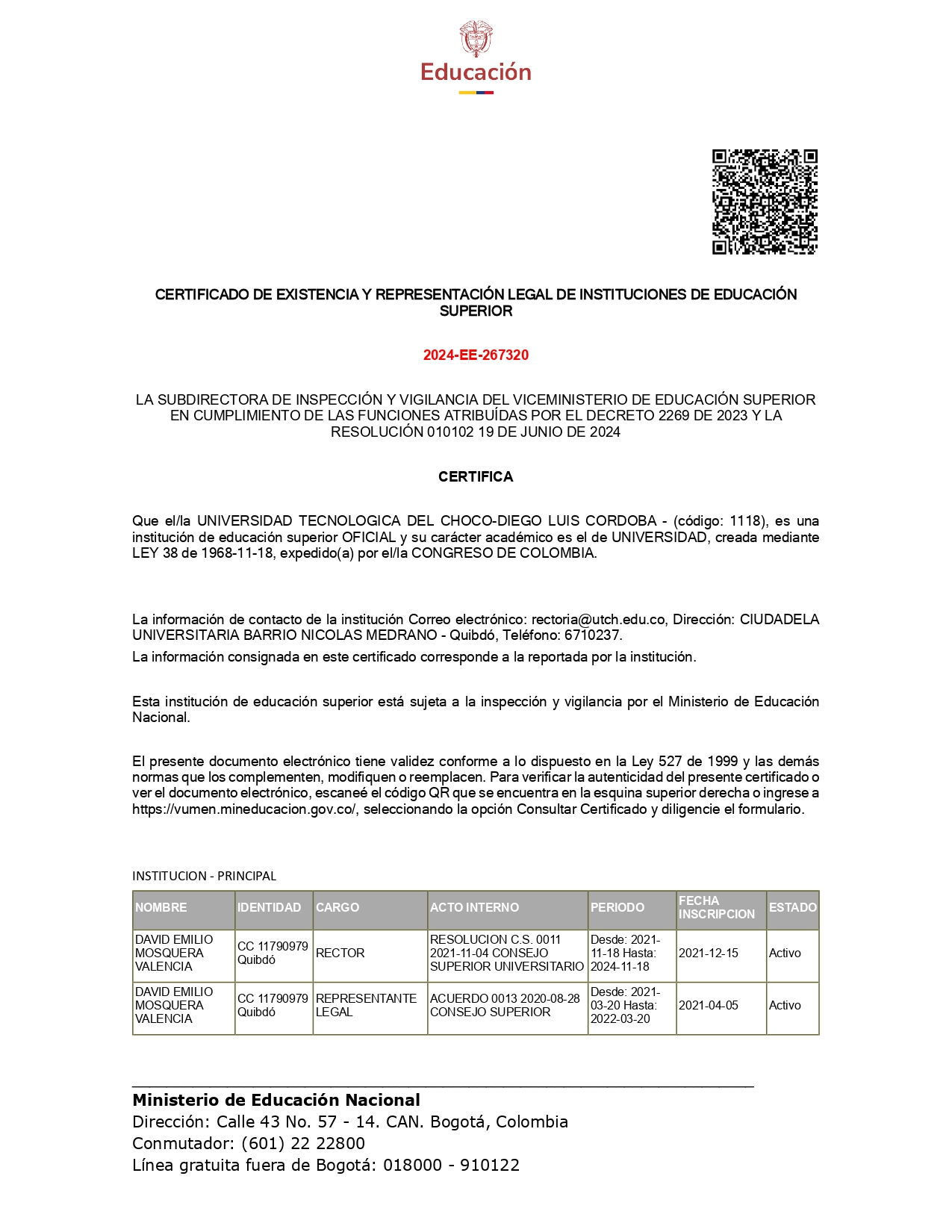 CERTIFICADO DE EXISTENCIA Y REPRESENTACIÓN LEGAL VIGENTE SEPTIEMBRE 2024 página 0001