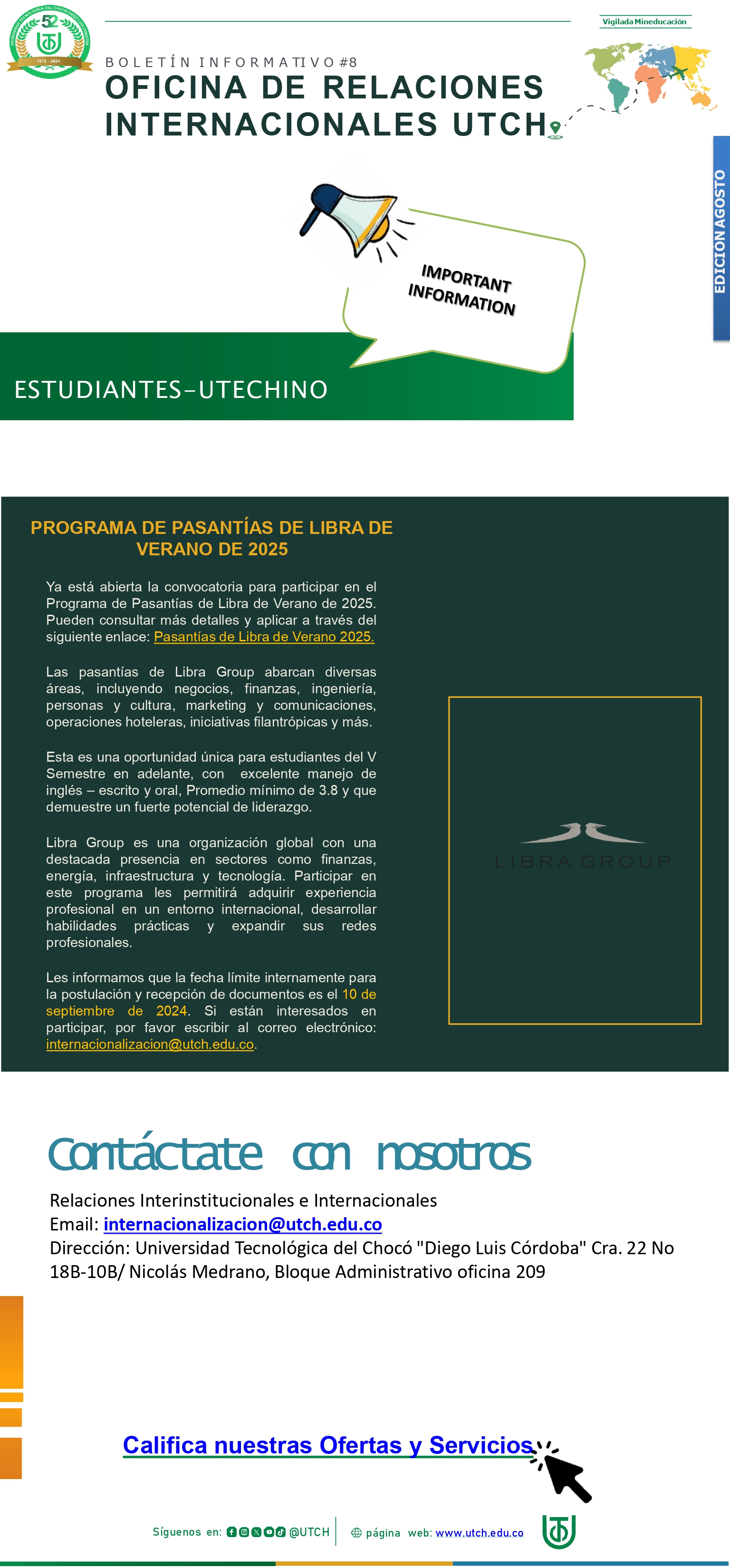 BOLETÍN OFICINA DE RELACIONES INTERNACIONALES INFORMATIVO N8 página 0002